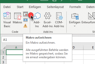 Excel Makro aufzeichnen