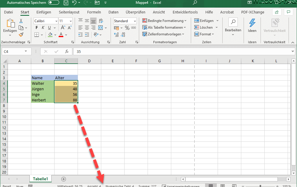 Excel Tipp: Excel Statusleiste erweitern