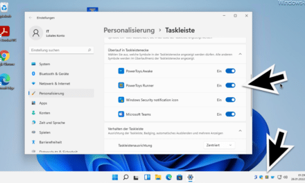 Windows 11: Alle Taskleistensymbole anzeigen