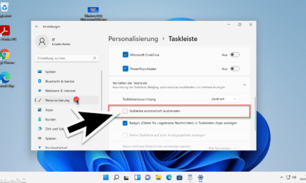 Windows 11 Taskleiste automatisch ausblenden