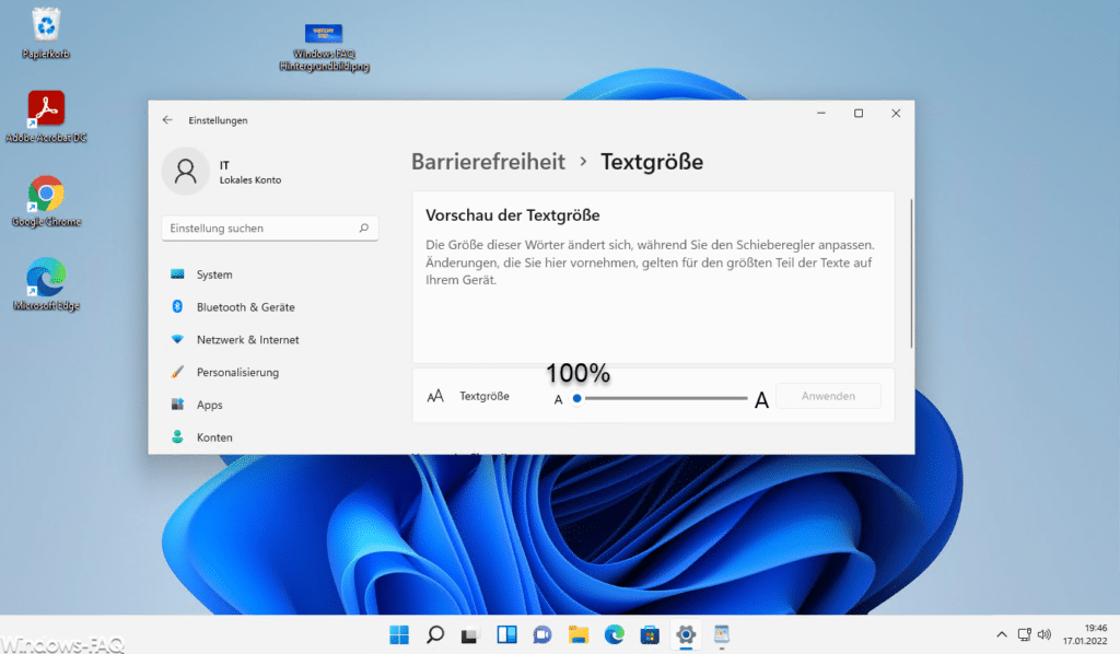 Windows 11 Textgröße