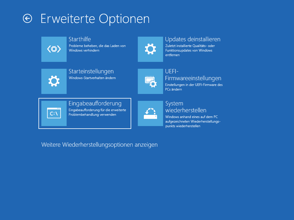 Windows abgesicherter Modus Eingabeaufforderung