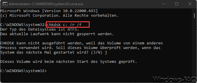 CHKDSK Fehlercode 0x8007045d
