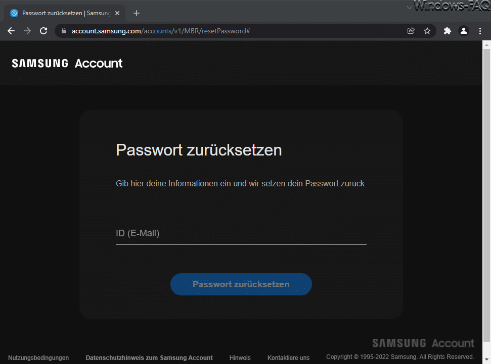 Samsung Account zurücksetzen
