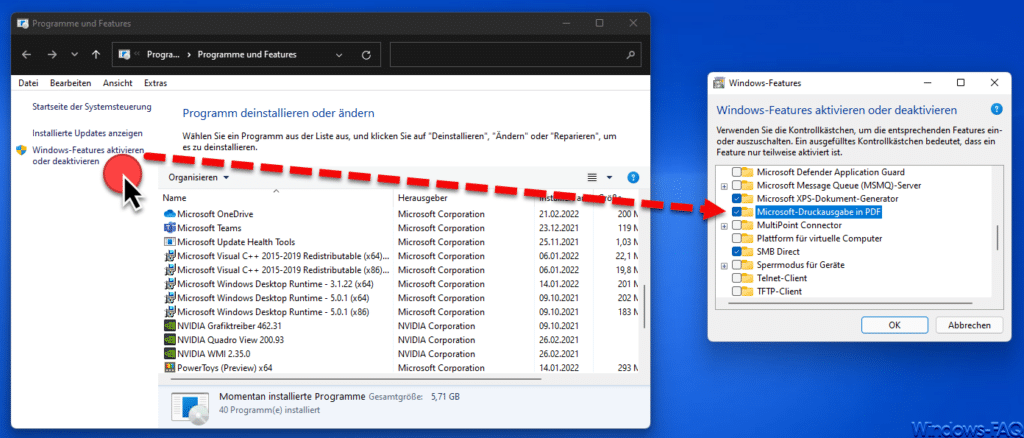 Microsoft-Druckausgabe in PDF