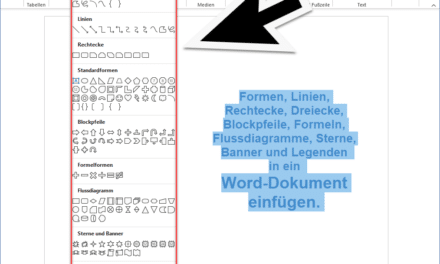 Im Word Linien, Pfeile, Formen, Rechtecke, Flussdiagramme und vieles mehr einfügen