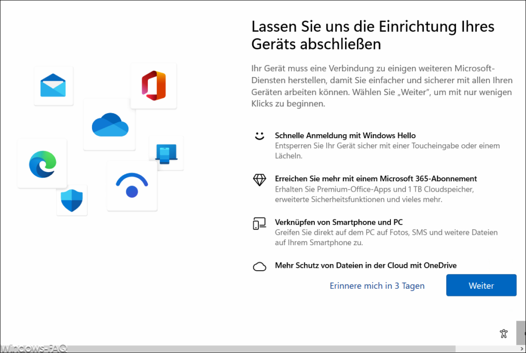 Lassen Sie uns die Einrichtung Ihres Geräts abschließen.