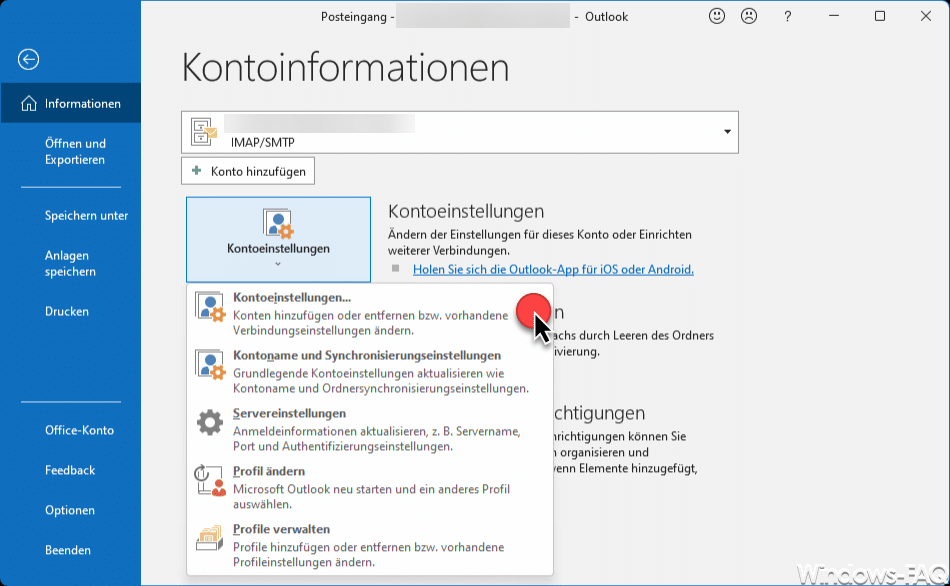 Outlook Kontoeinstellungen