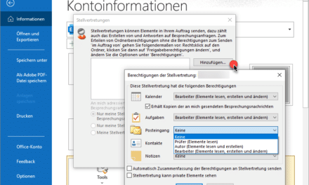 Outlook Stellvertreter festlegen