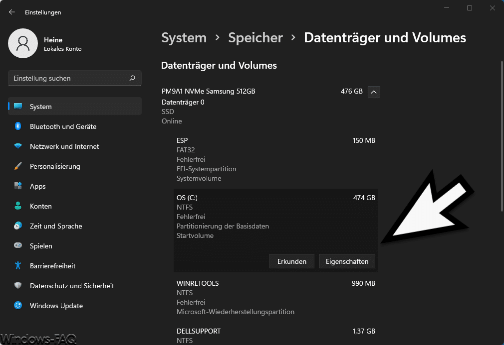 Windows 11 Datenträger und Volumes