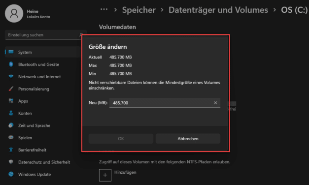 Windows 11 Datenträger Größe ändern