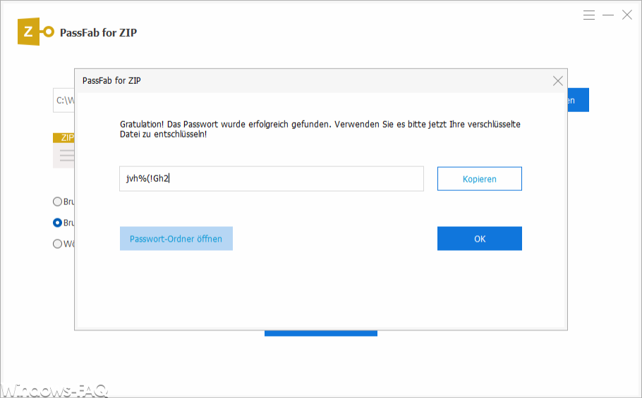 Entschlüsseltes ZIP Kennwort