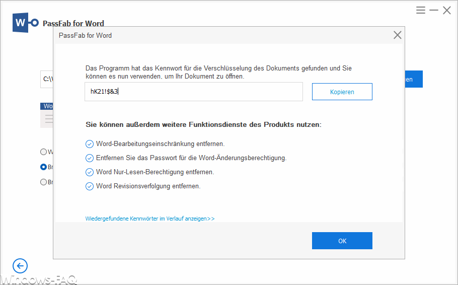Geknacktes Word Kennwort