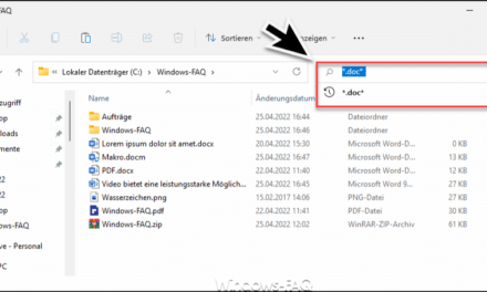 Mit dem Windows Explorer Word Dateien suchen
