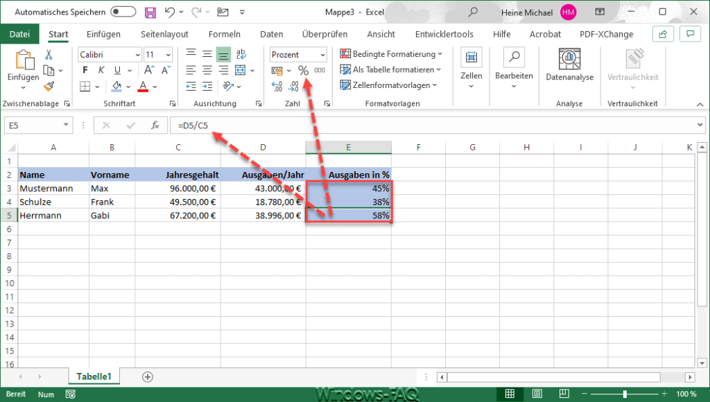 Excel Prozentrechnen