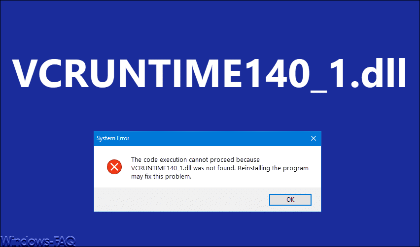 The code execution cannot proceed because VCRUNTIME140_1.dll was not found