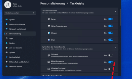 Windows 11 Bildschirmtastatur Symbol
