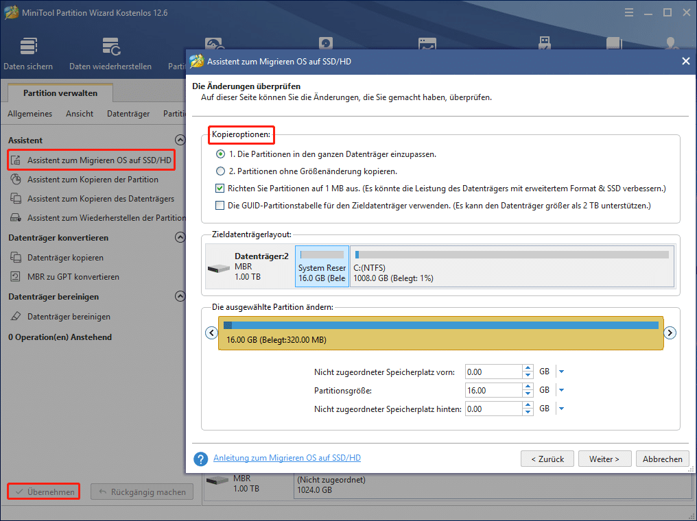 Migrieren OS auf SSD/HD