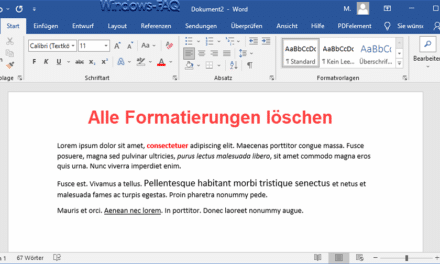 Word Formatierung löschen