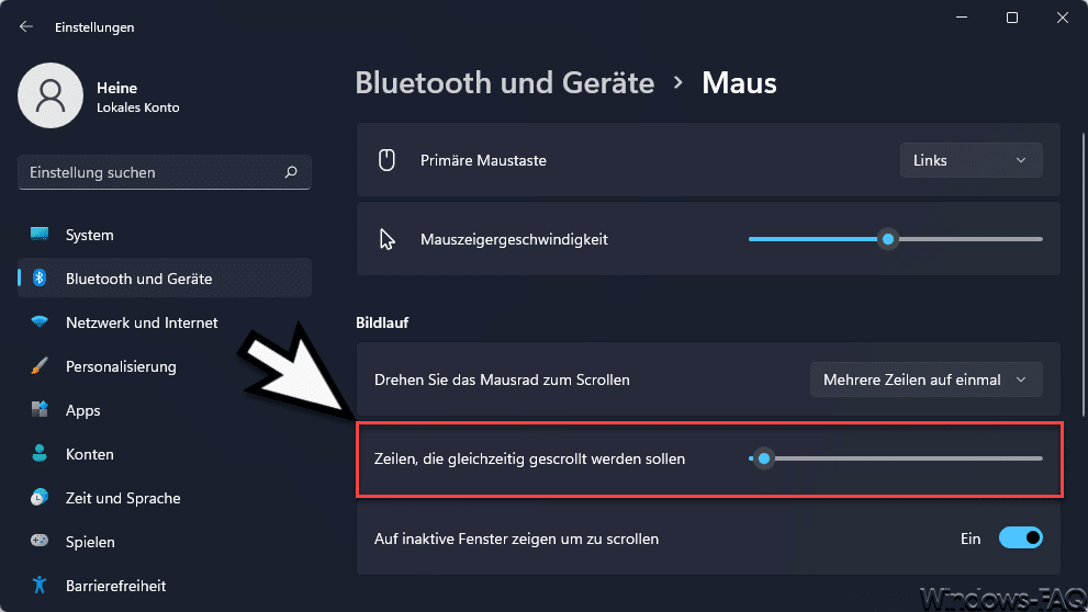 Zeilen die gleichzeitig gescrollt werden sollen