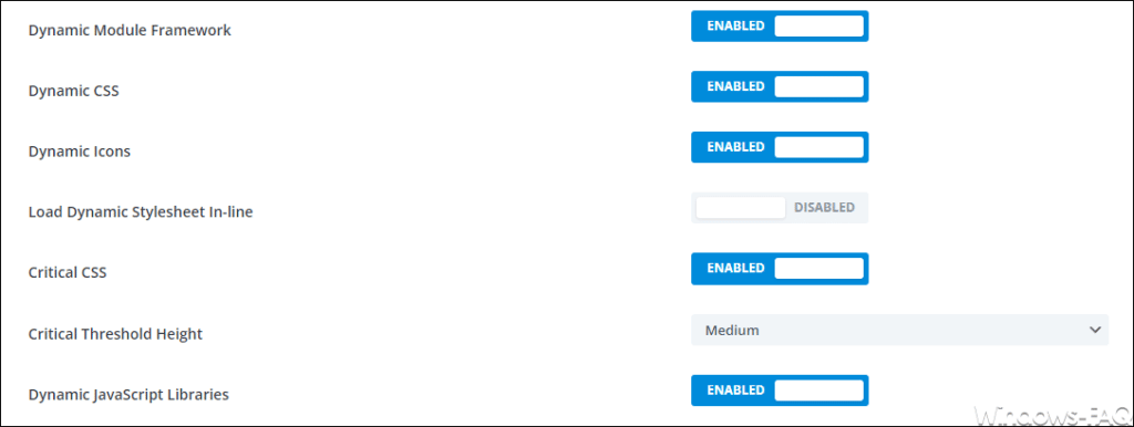 DIVI Einstellungen für Google Pagespeed