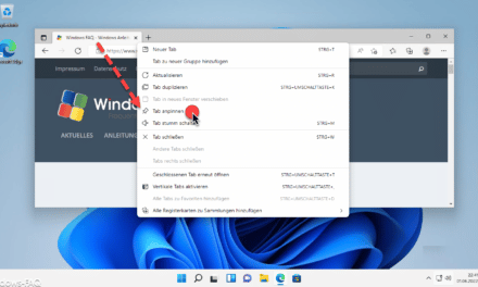 Edge Tab oder Webseite anpinnen