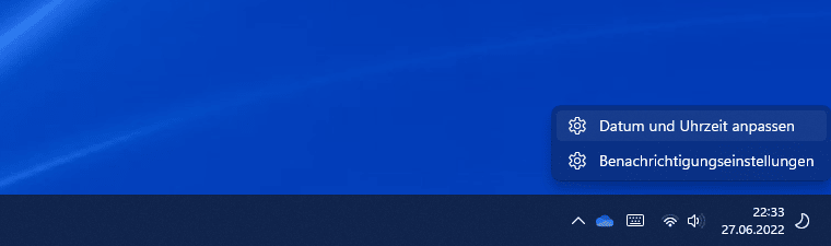 Windows 11 Datum und Uhrzeit ändern