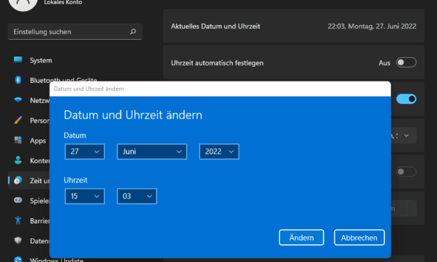 Windows 11 Datum und Uhrzeit einstellen