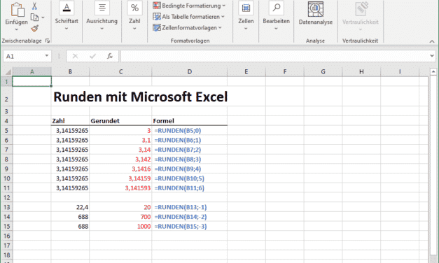 Excel Runden Funktion