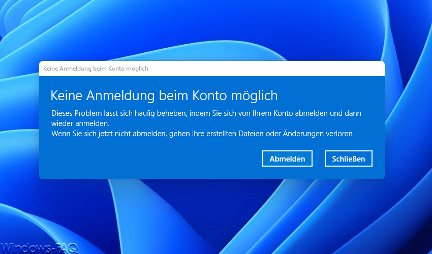 Keine Anmeldung beim Konto möglich