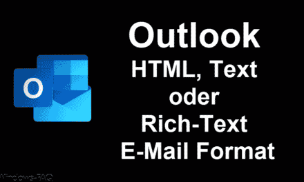 Outlook HTML, Text oder Rich-Text E-Mail