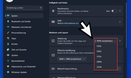Windows 11 Schriftgröße und Symbole der Taskleiste vergrößern