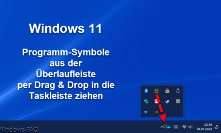 Windows 11 Überlauf Symbole in Taskleiste ziehen