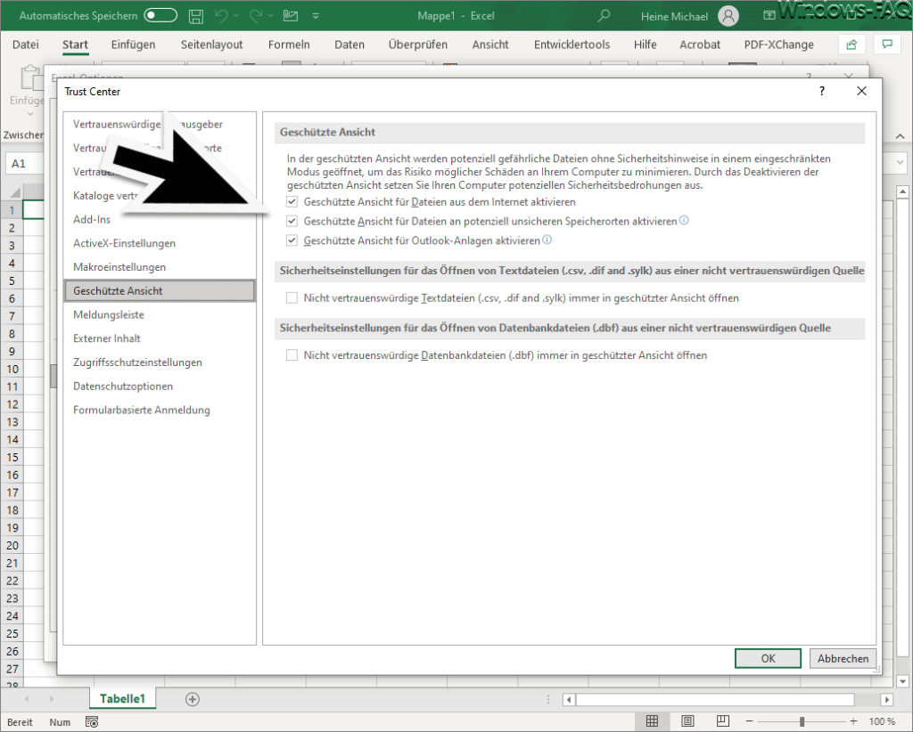 Excel geschützte Ansicht