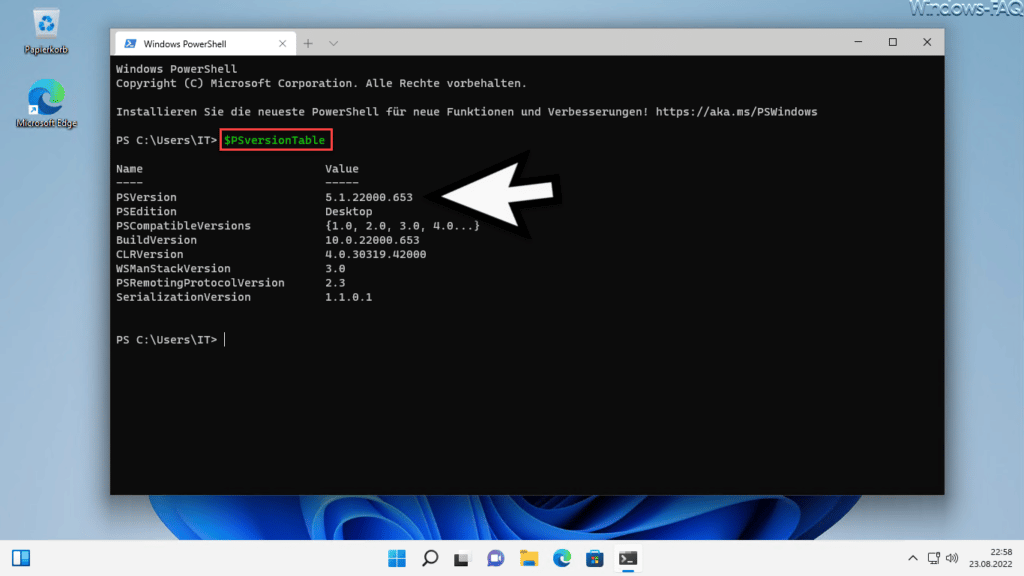 PowerShell Version Windows 11