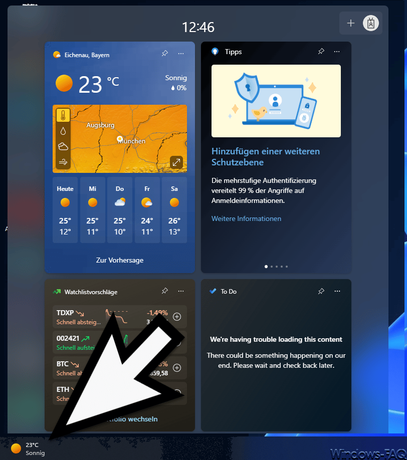 Windows 11 Wetter Widget