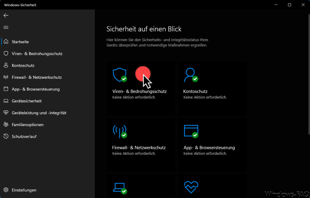 Windows Sicherheit auf einen Blick