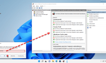 Windows Firewall schnell starten