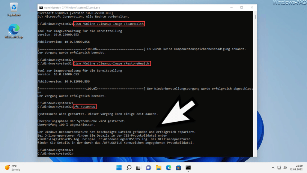 Windows Systemdateien checken