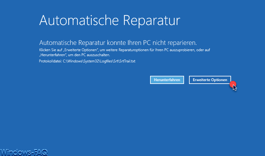 Automatische Reparatur konnte Ihren PC nicht reparieren