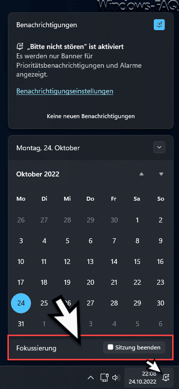 Windows 11 Fokussierung