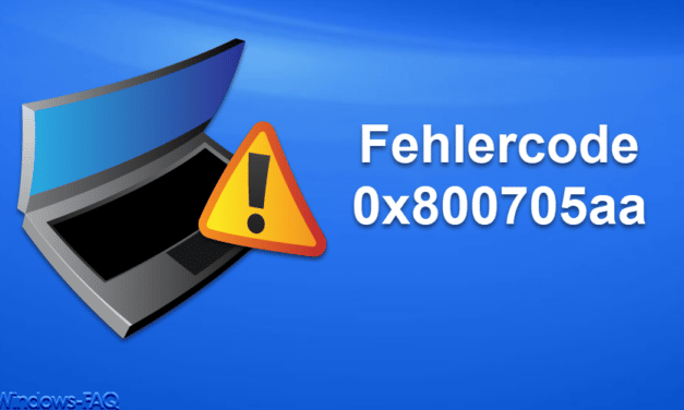 Fehlercode 0x800705aa