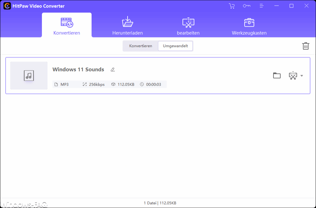 HitPaw Video Converter umgewandelt