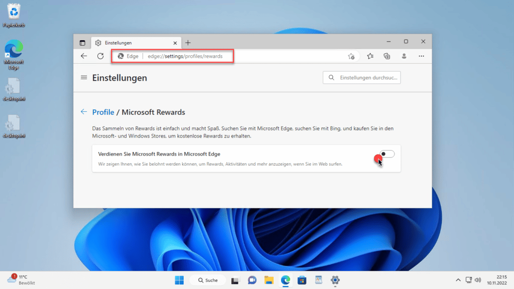 Microsoft Rewards deaktivieren