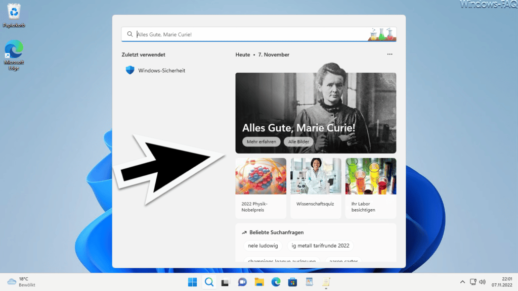 Suchhighlights Startmenü Windows 11