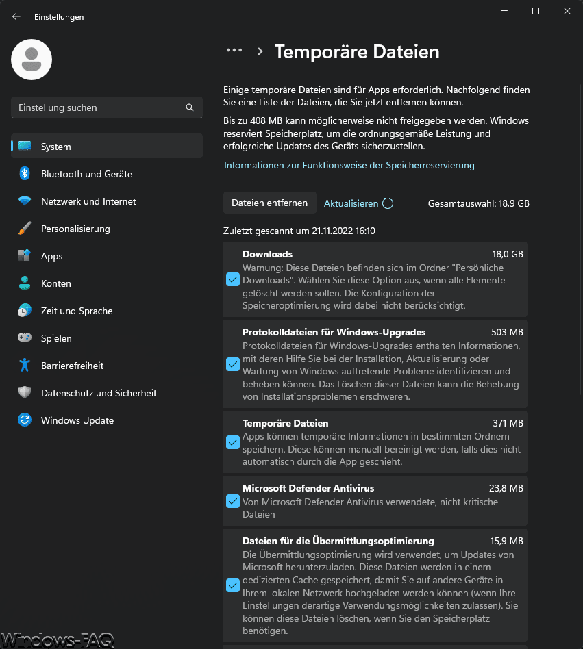 Windows 11 temporäre Dateien löschen
