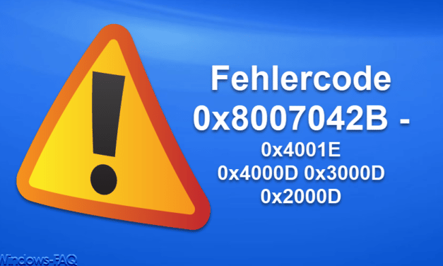 Fehlercode 0x8007042B – 0x4001E – 0x3000D – 0x2000D