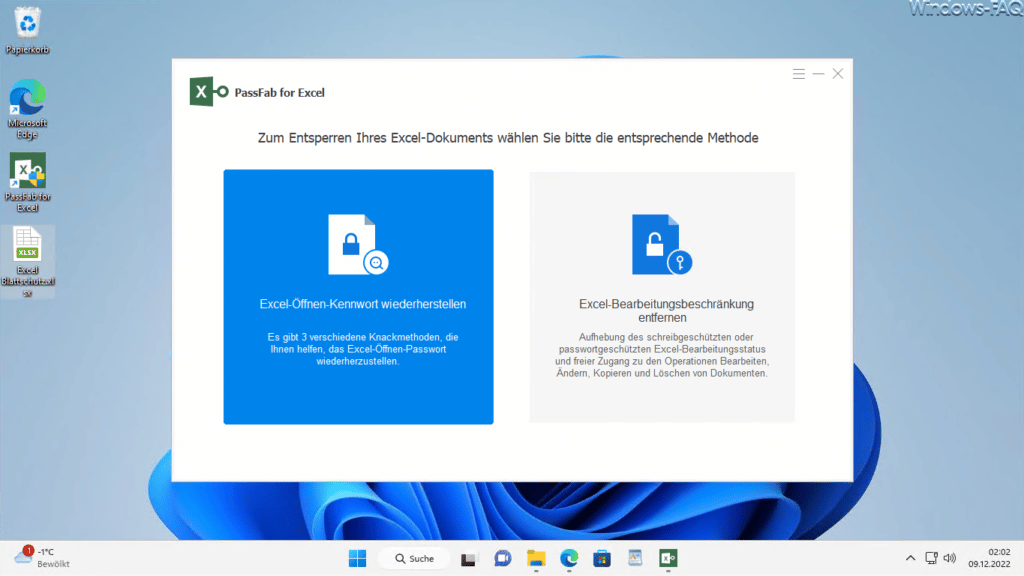 Methode zum Entsperren des Excel Dokuments