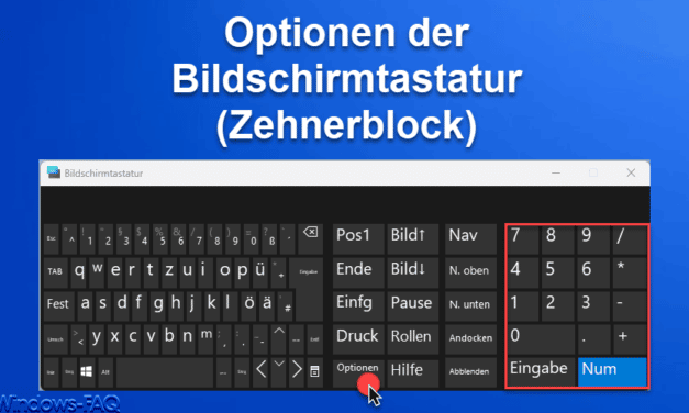 Optionen der Bildschirmtastatur