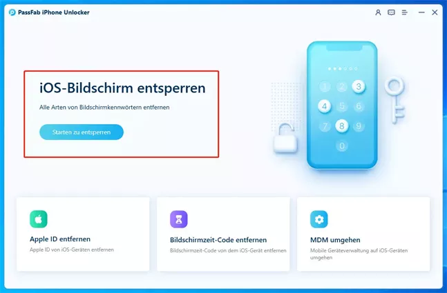 PassFab iPhone Unlocker - iOS Bildschirm entsperren